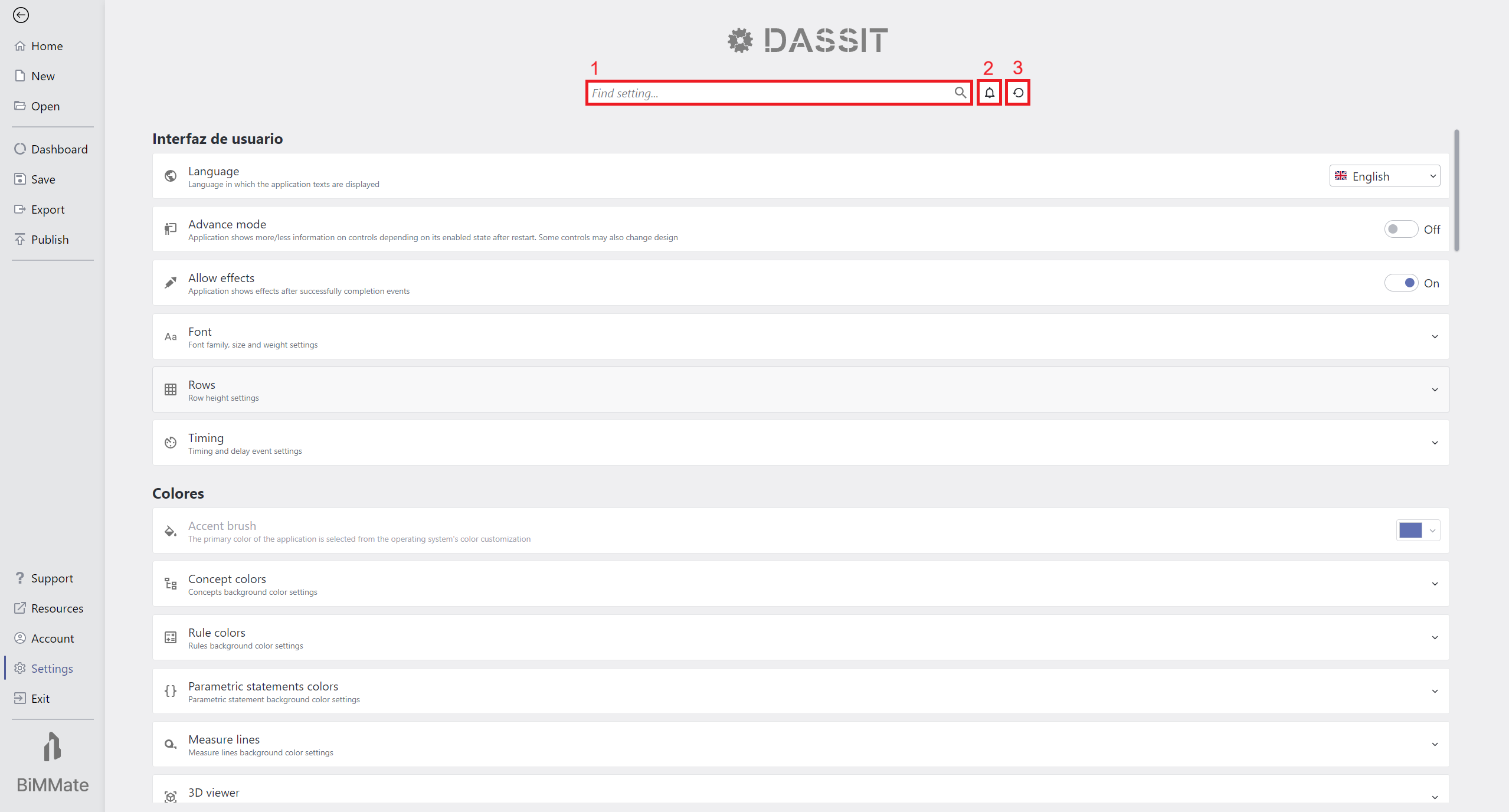 Settings Tab